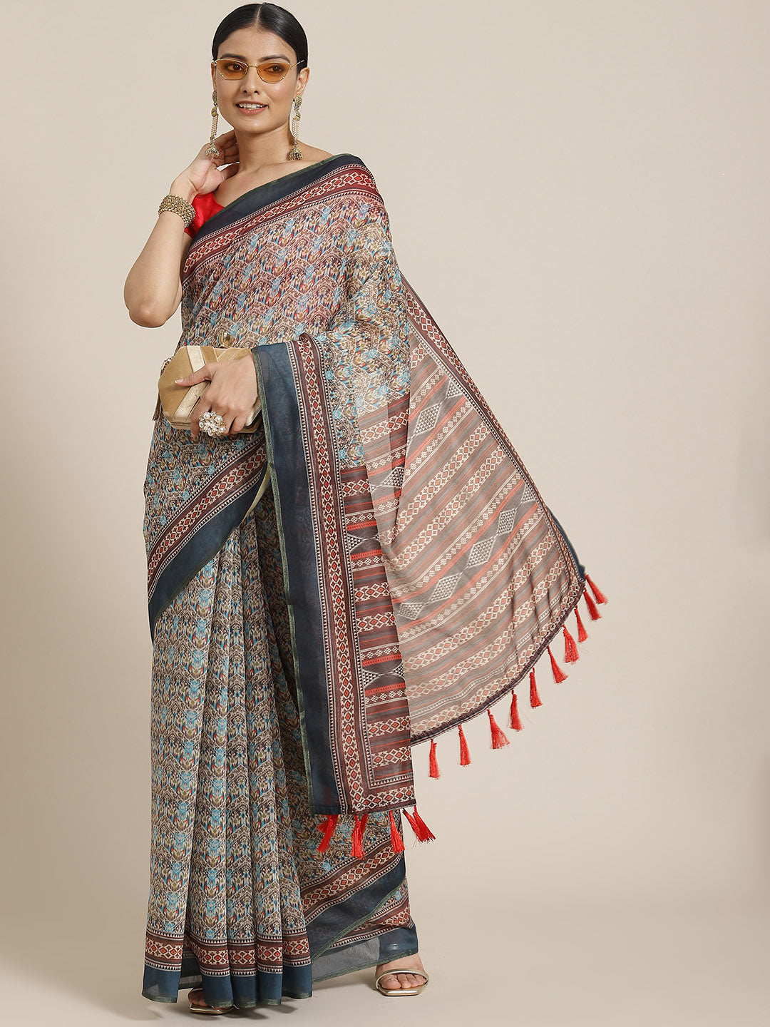 Women's Kalamkari Digital Printed Saree
