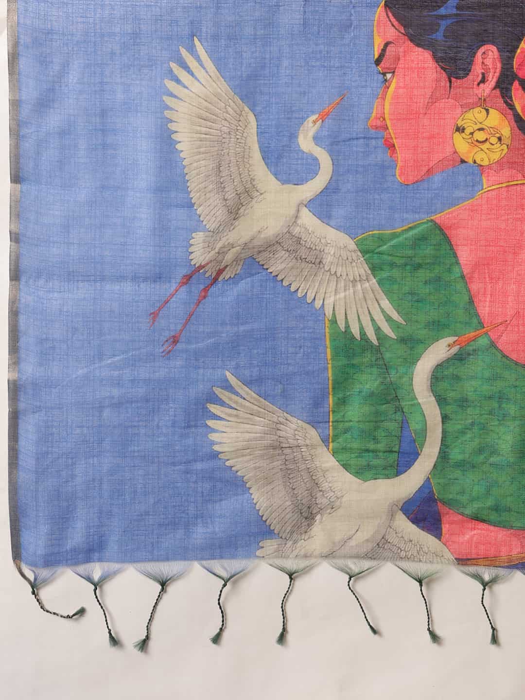 Digital Printed Chanderi Cotton Saree For Women & GenZ Girls – view 6