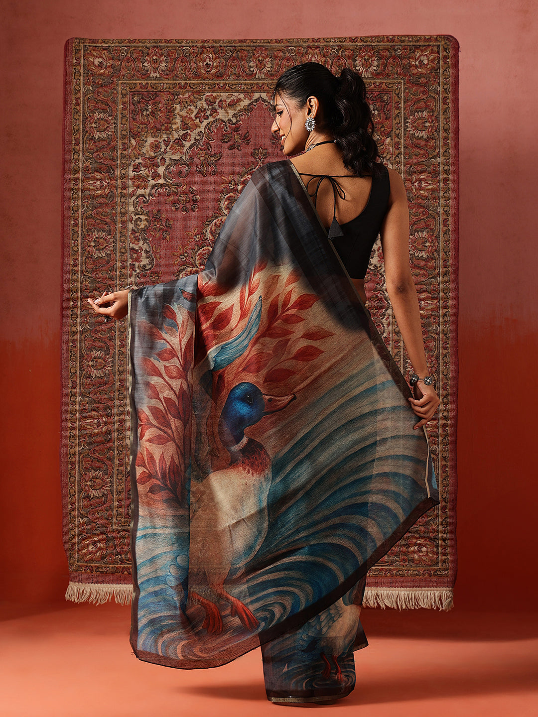 Digital Printed Chanderi Saree