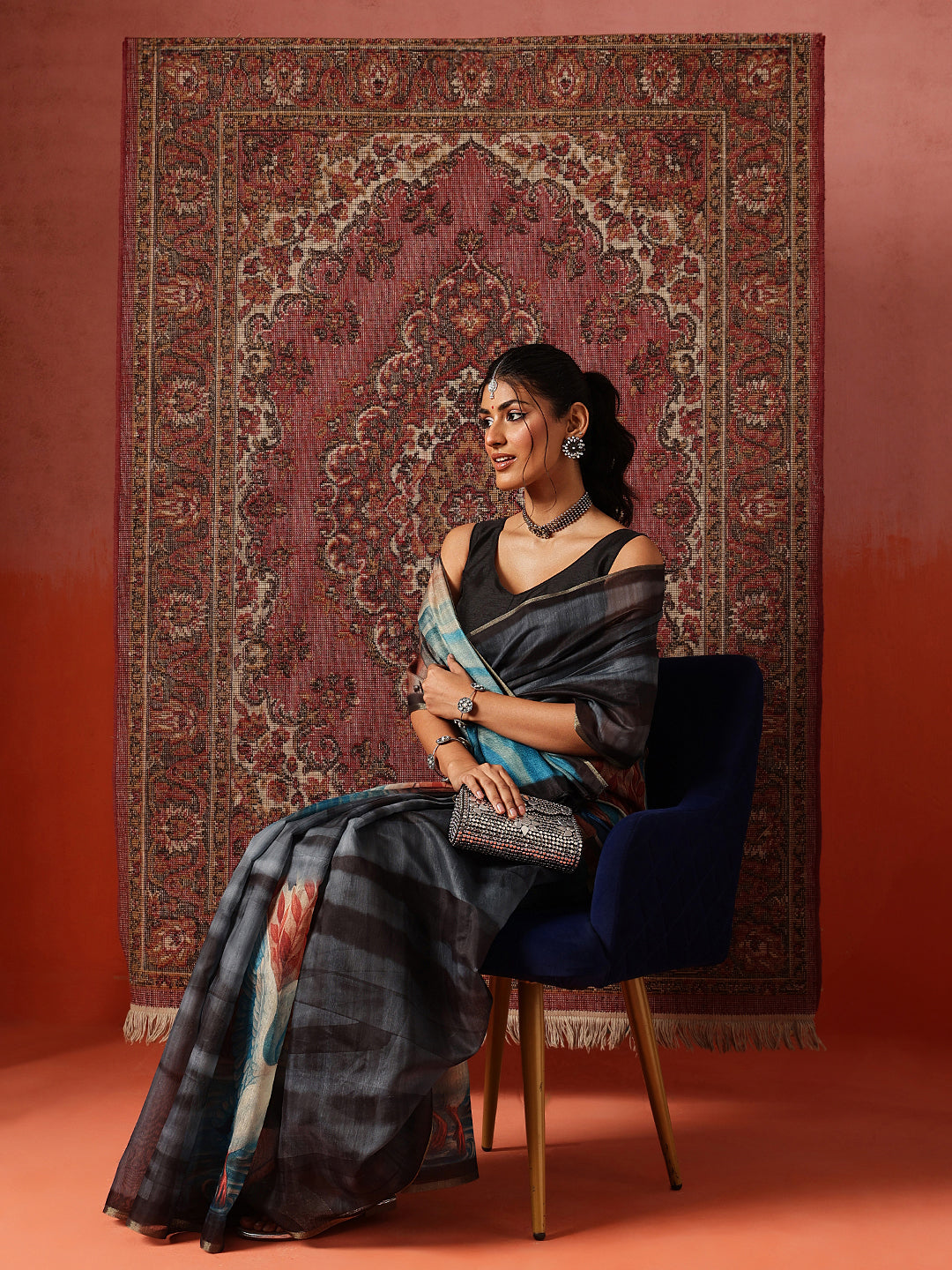 Digital Printed Chanderi Saree