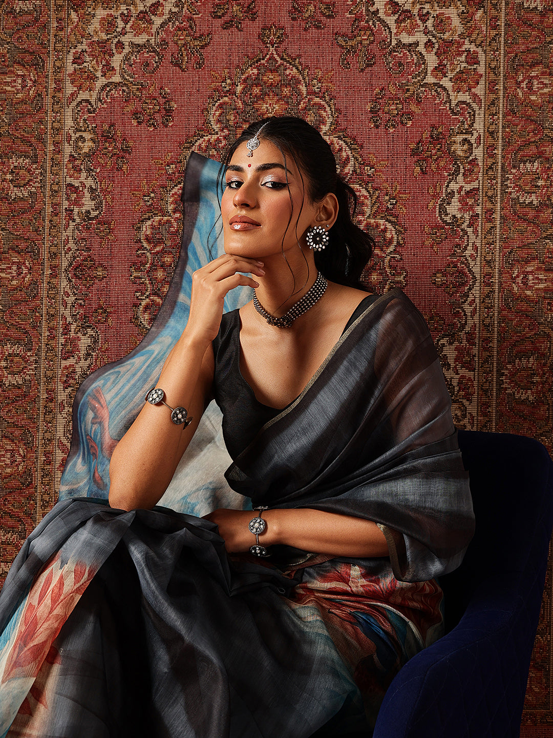 Digital Printed Chanderi Saree