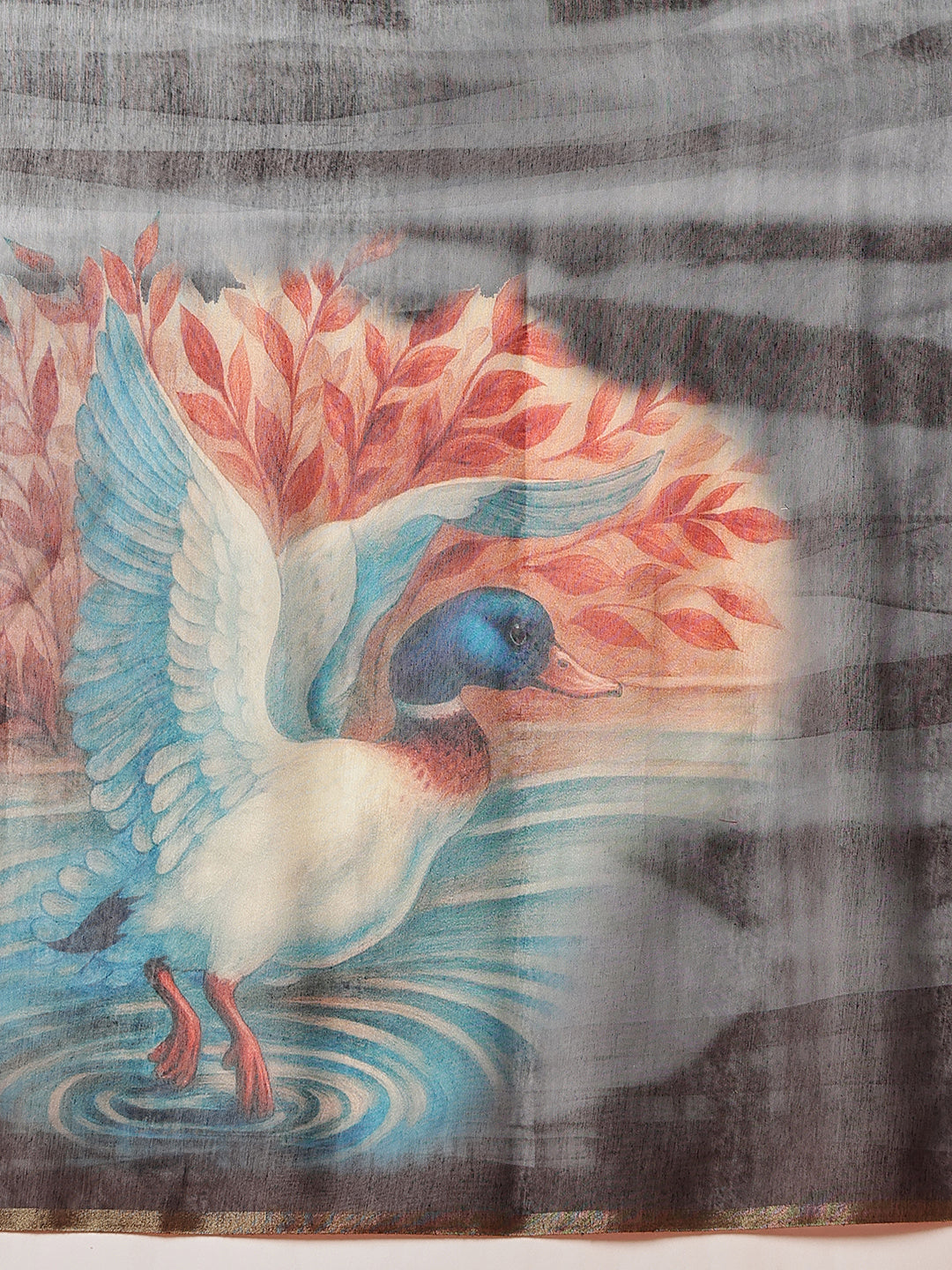 Digital Printed Chanderi Saree