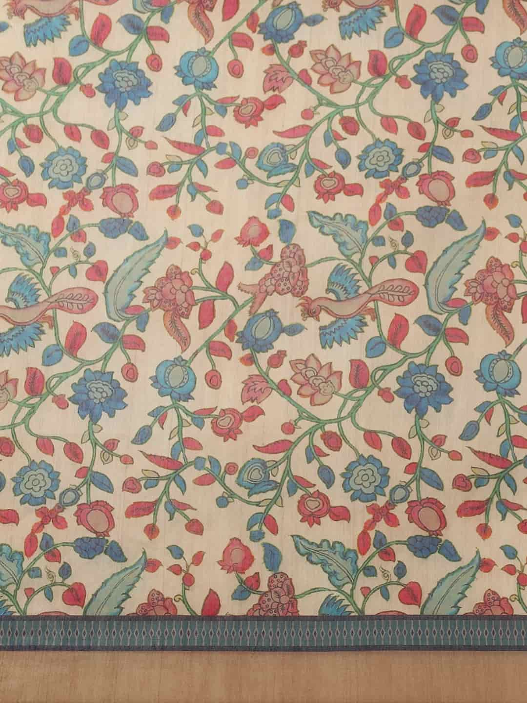 Digital Printed Cotton Blend Chanderi Saree