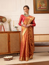 Women's Kanjivaram Tissue Silk Zari Woven Saree