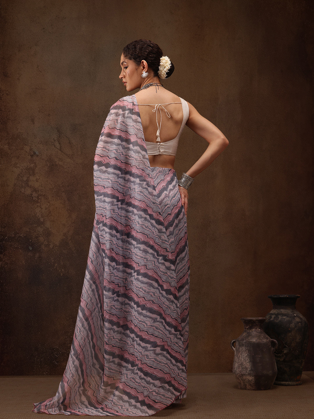 Abstract Digital Print Saree