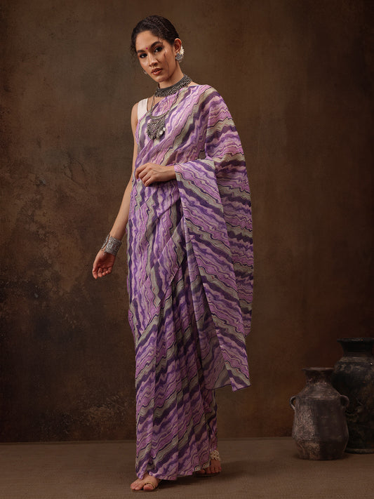 Abstract Digital Print Saree