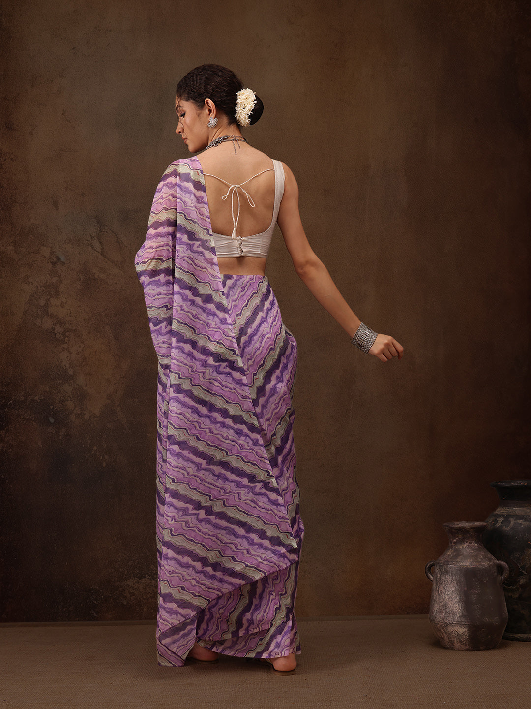 Abstract Digital Print Saree