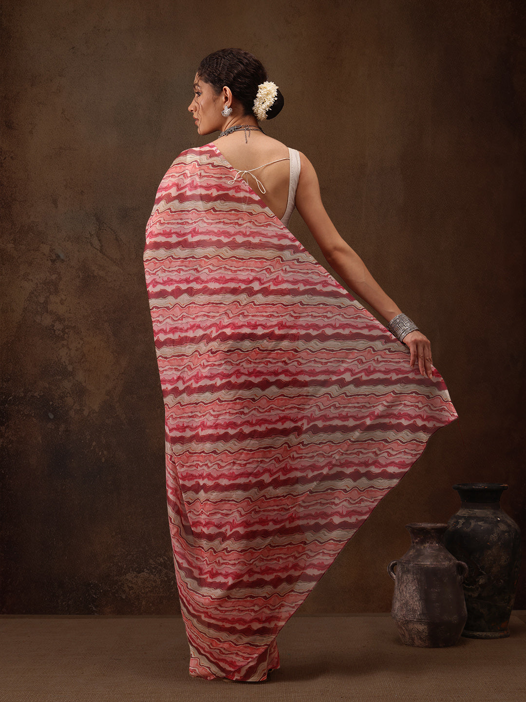 Abstract Digital Print Saree