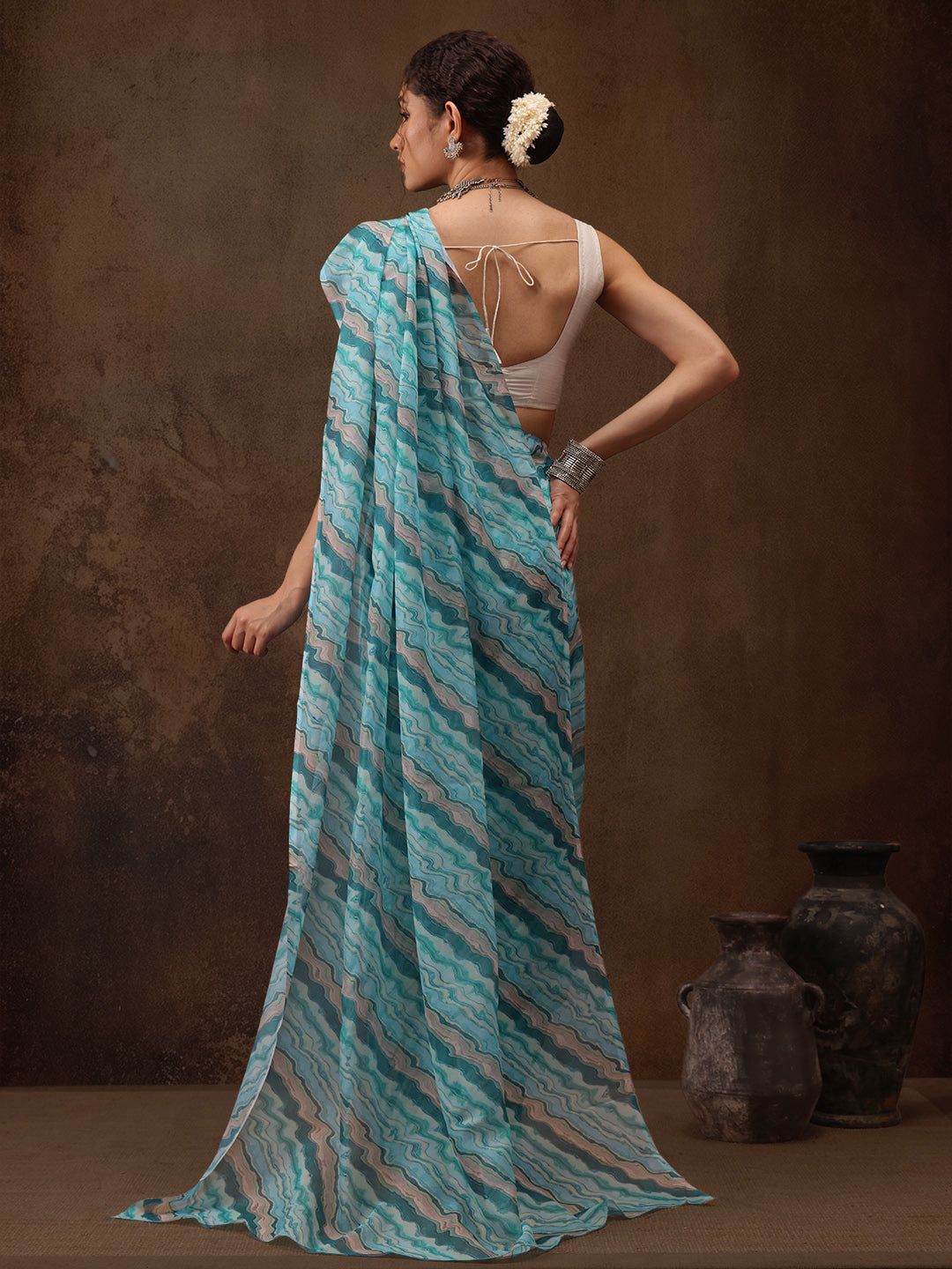 Abstract Digital Print Saree