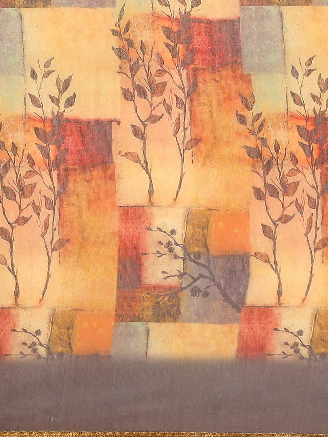 Floral Printed Cotton Saree With Blouse Piece