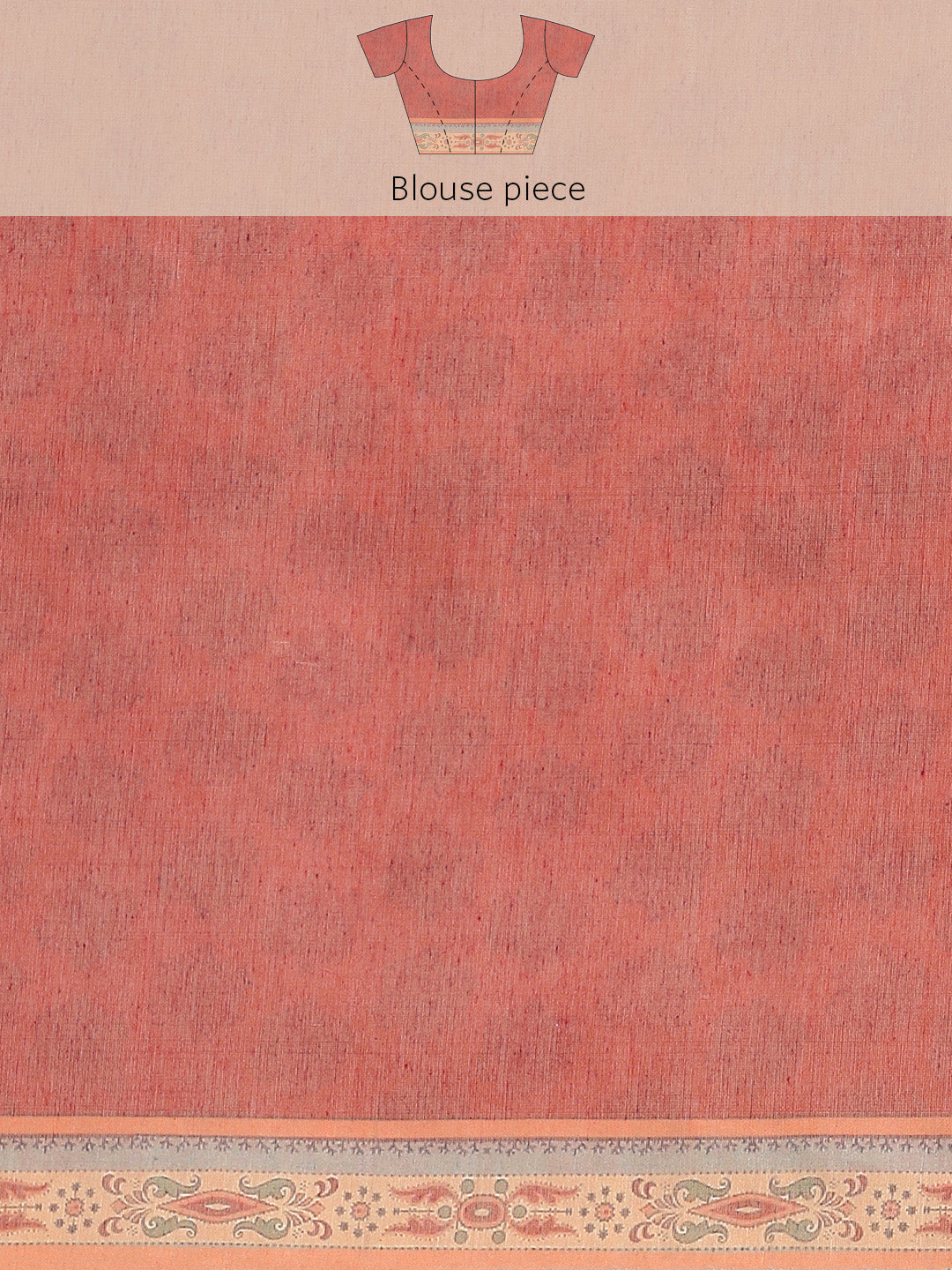 Floral Printed Cotton Saree With Blouse Piece