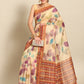 Floral Printed Cotton Saree With Blouse Piece