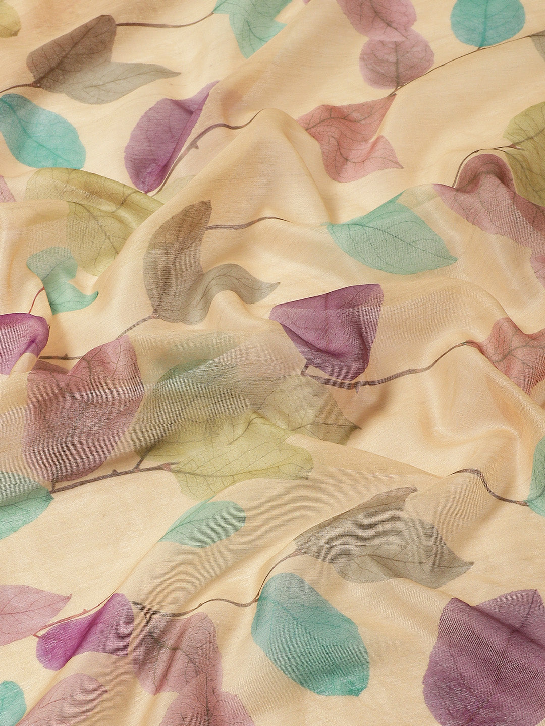 Floral Printed Cotton Saree With Blouse Piece