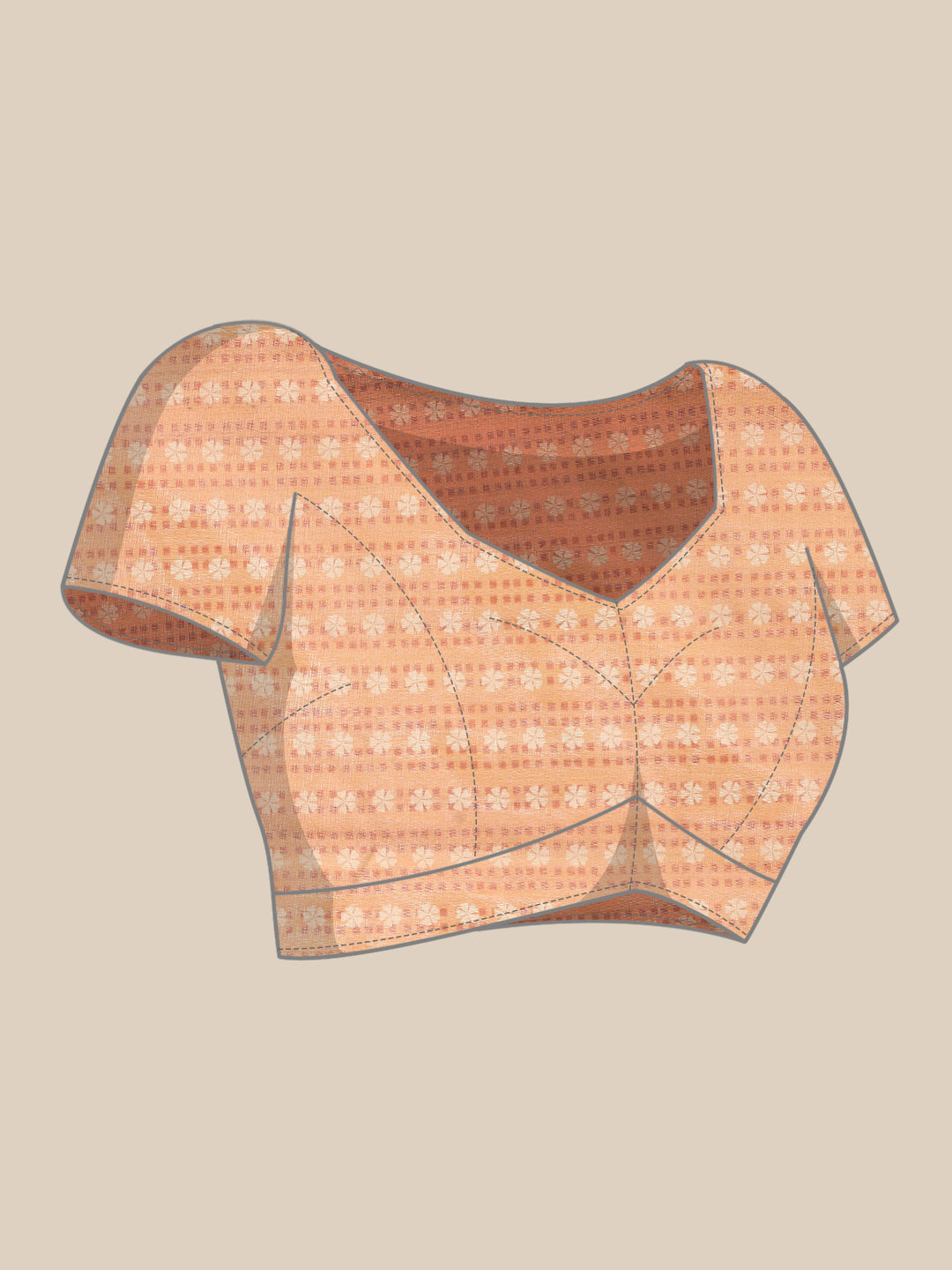 Floral Printed Cotton Saree With Blouse Piece