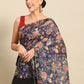 Floral Printed Cotton Saree With Blouse Piece
