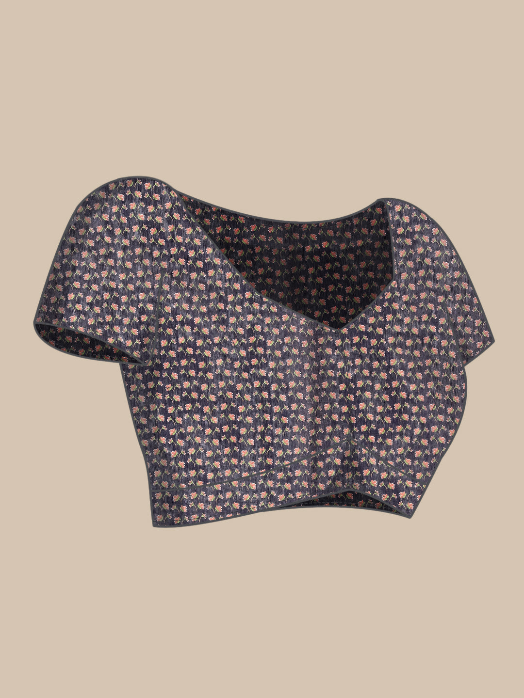 Floral Printed Cotton Saree With Blouse Piece