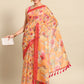 Floral Printed Cotton Saree With Blouse Piece