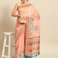 Floral Printed Cotton Saree With Blouse Piece