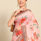Floral Printed Cotton Saree With Blouse Piece