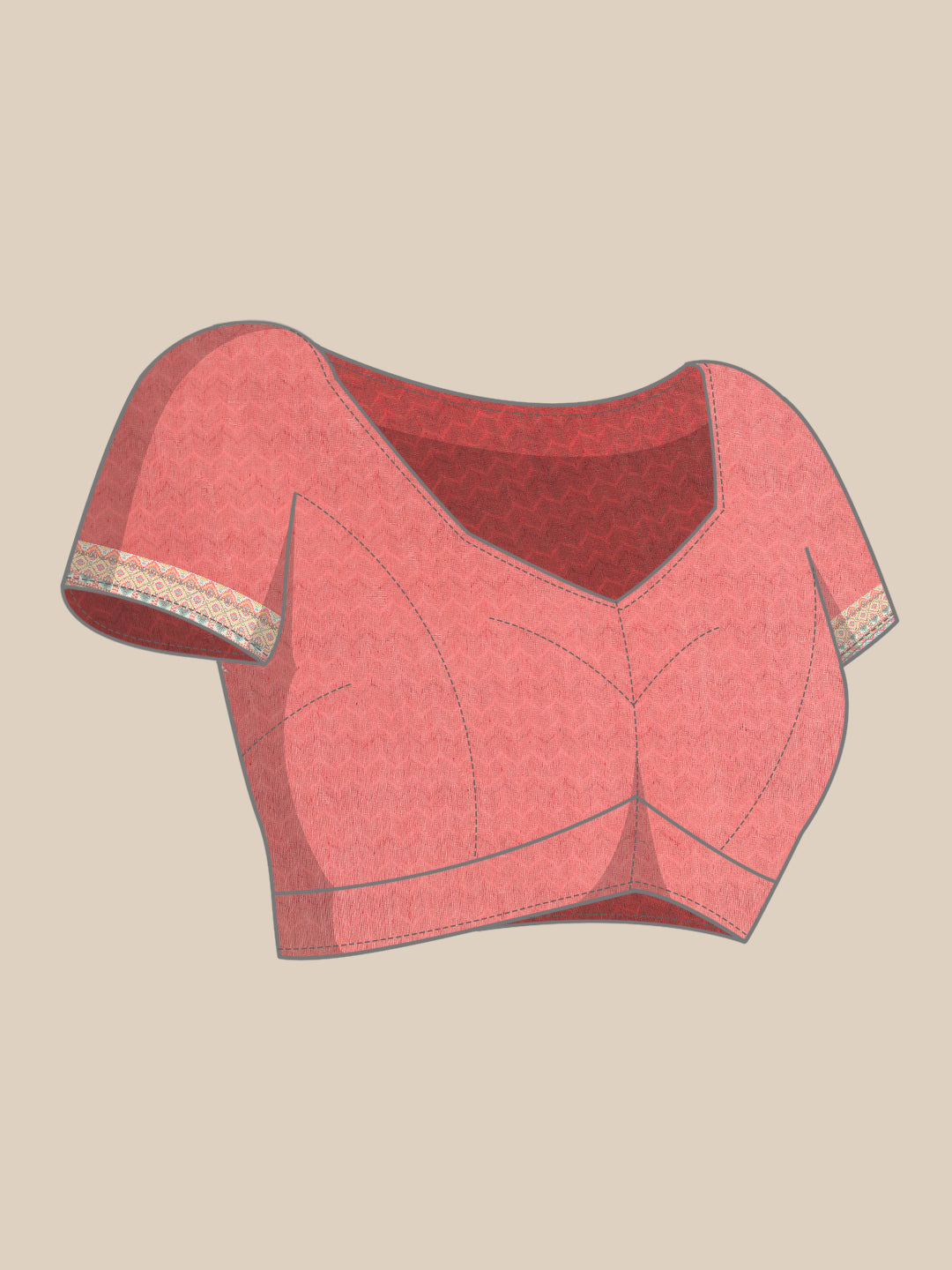 Floral Printed Cotton Saree With Blouse Piece