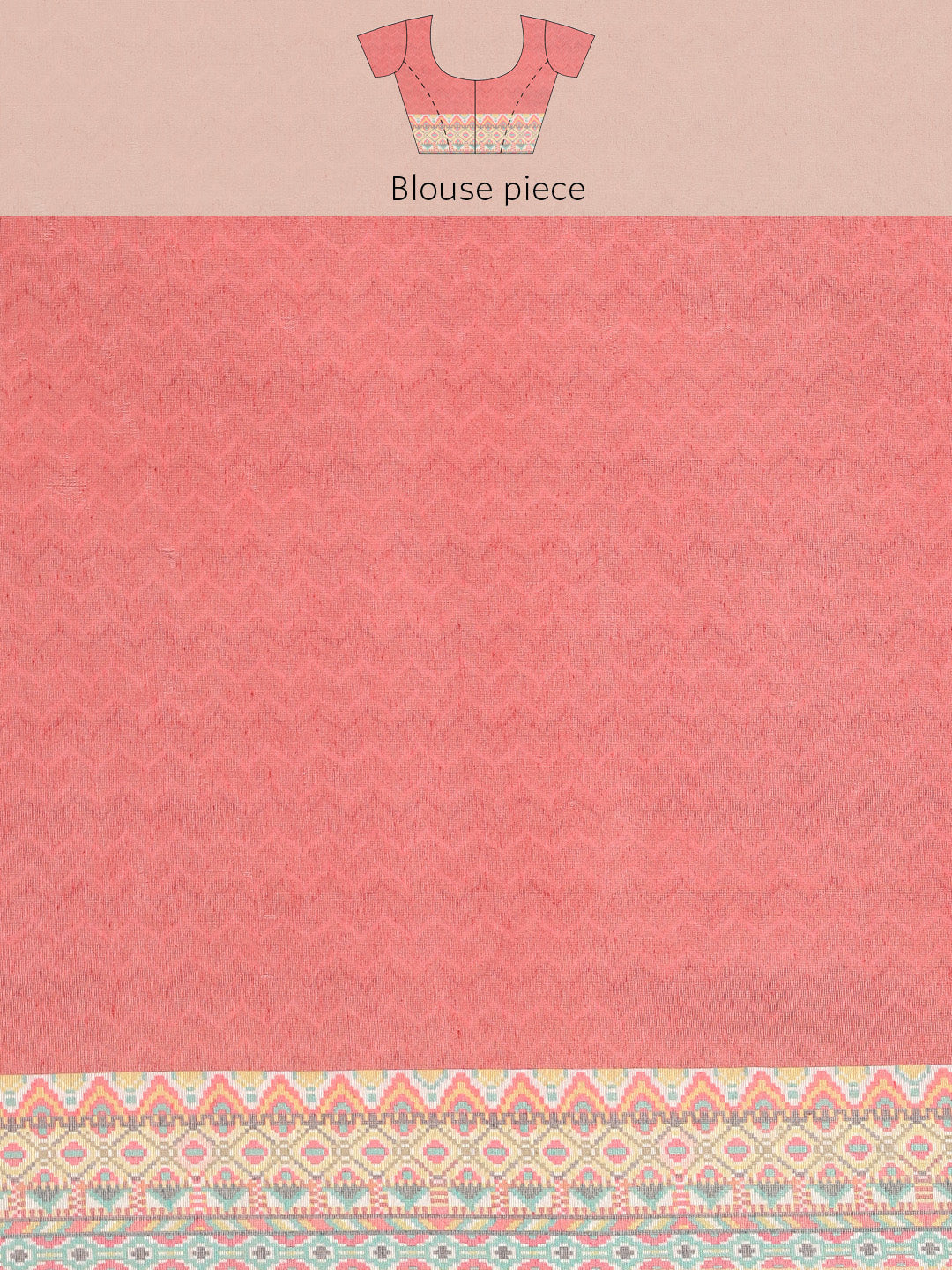 Floral Printed Cotton Saree With Blouse Piece