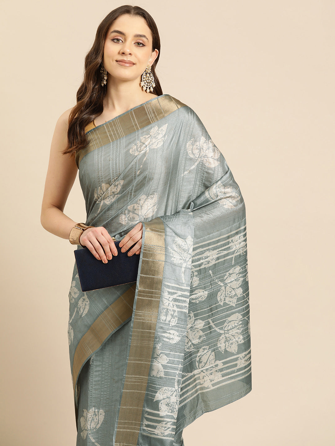Soft Silk Digital Printed Zari Border Saree