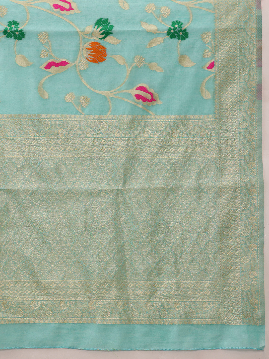 Multicolor Floral Work Cotton Saree