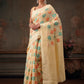 Multicolor Floral Work Cotton Saree