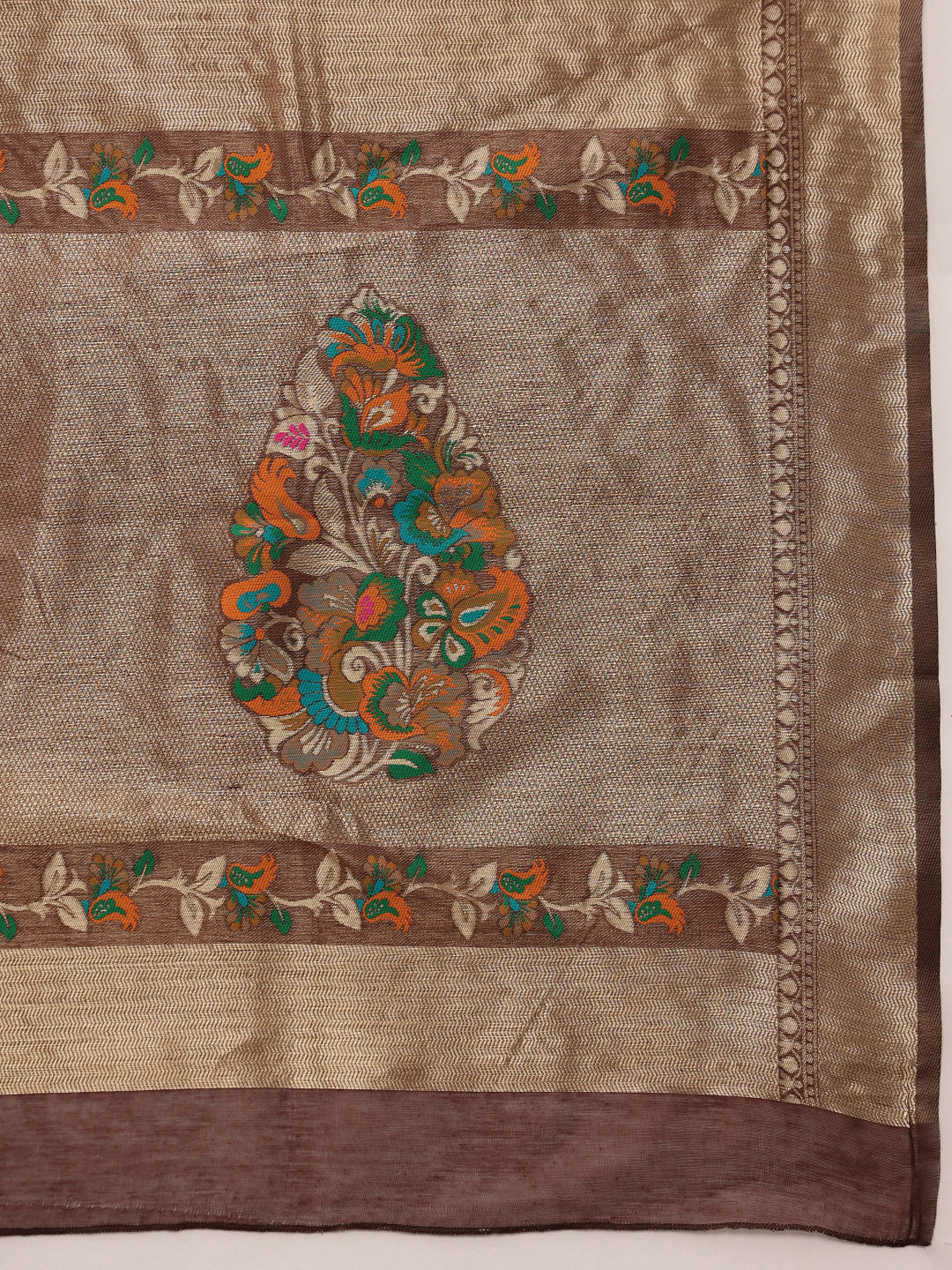 Woven Thread Floral Work Cotton Saree