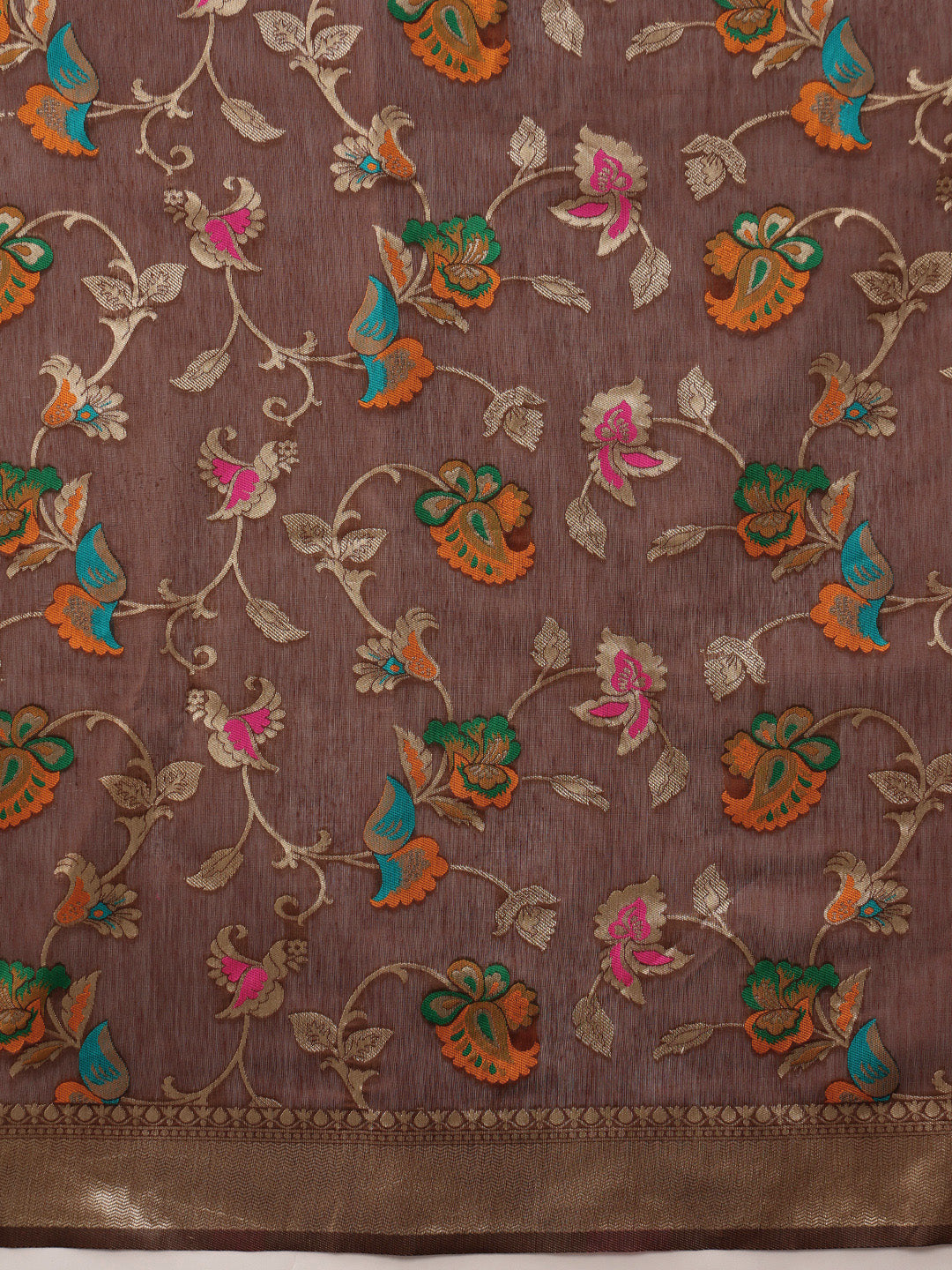 Woven Thread Floral Work Cotton Saree