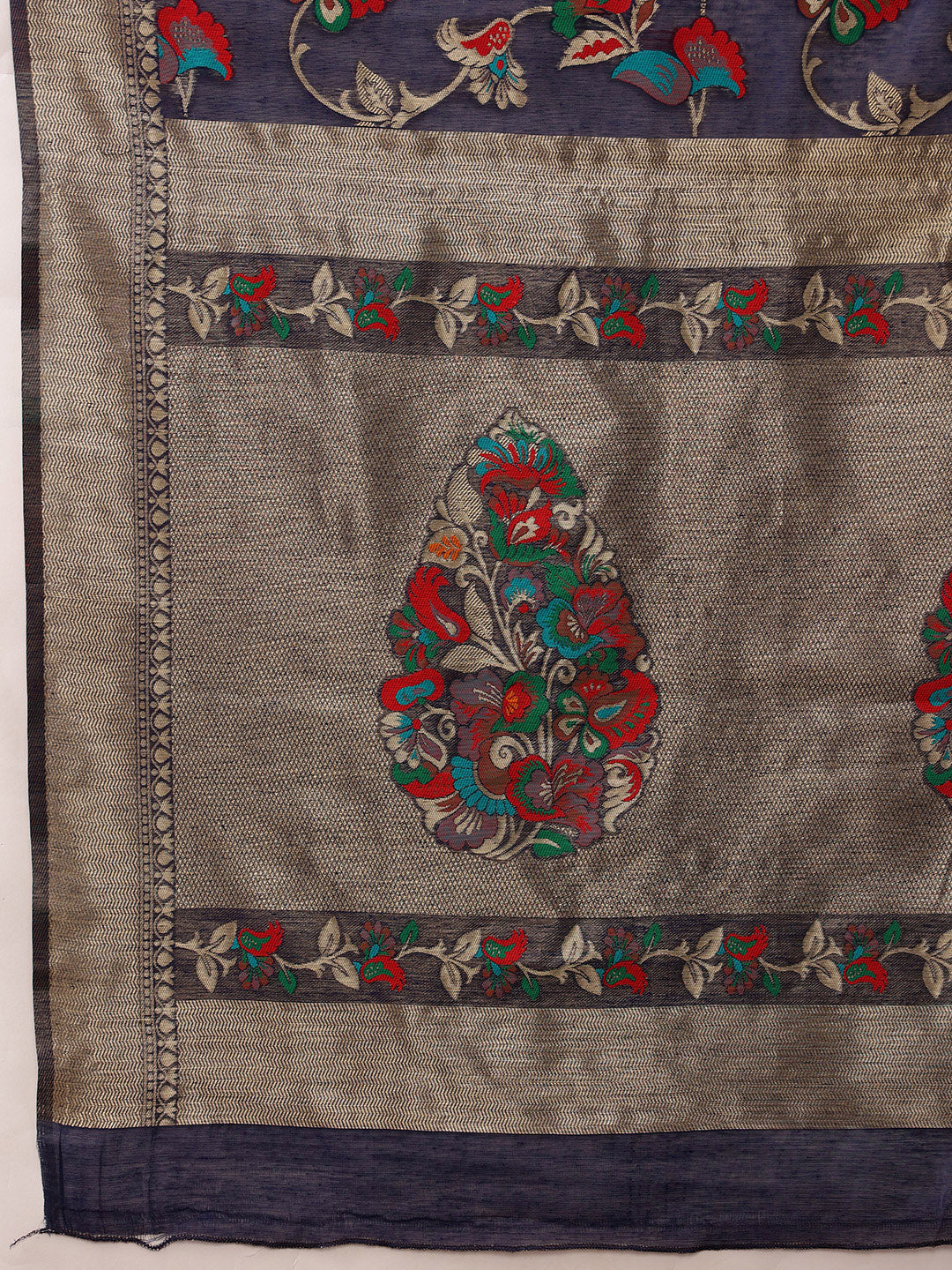 Woven Thread Floral Work Cotton Saree