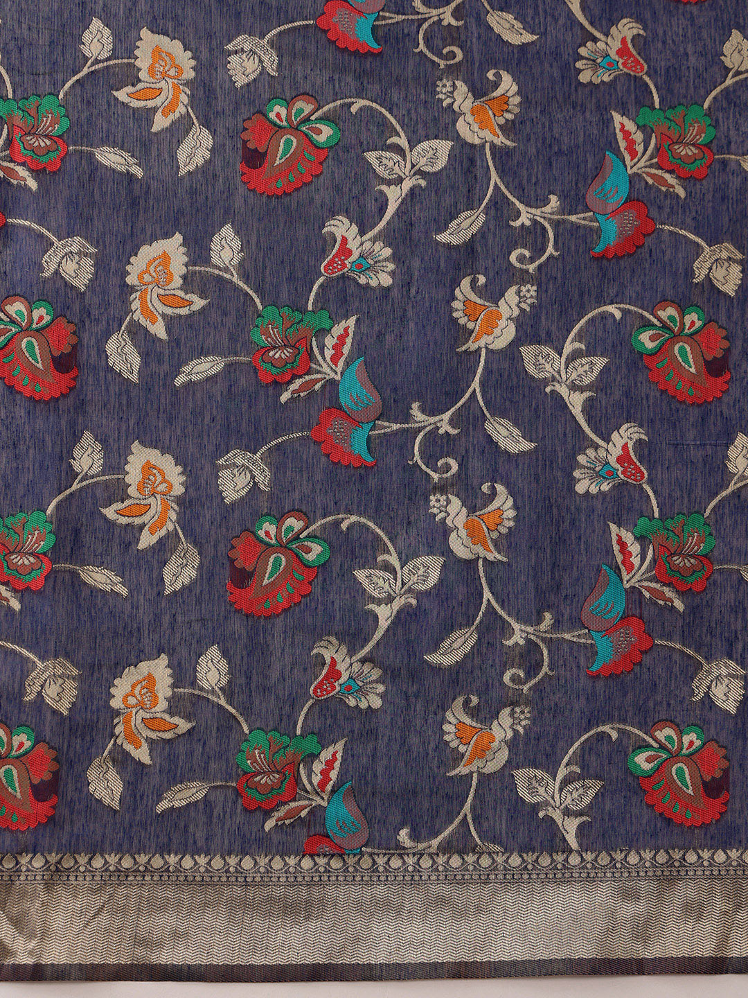 Woven Thread Floral Work Cotton Saree