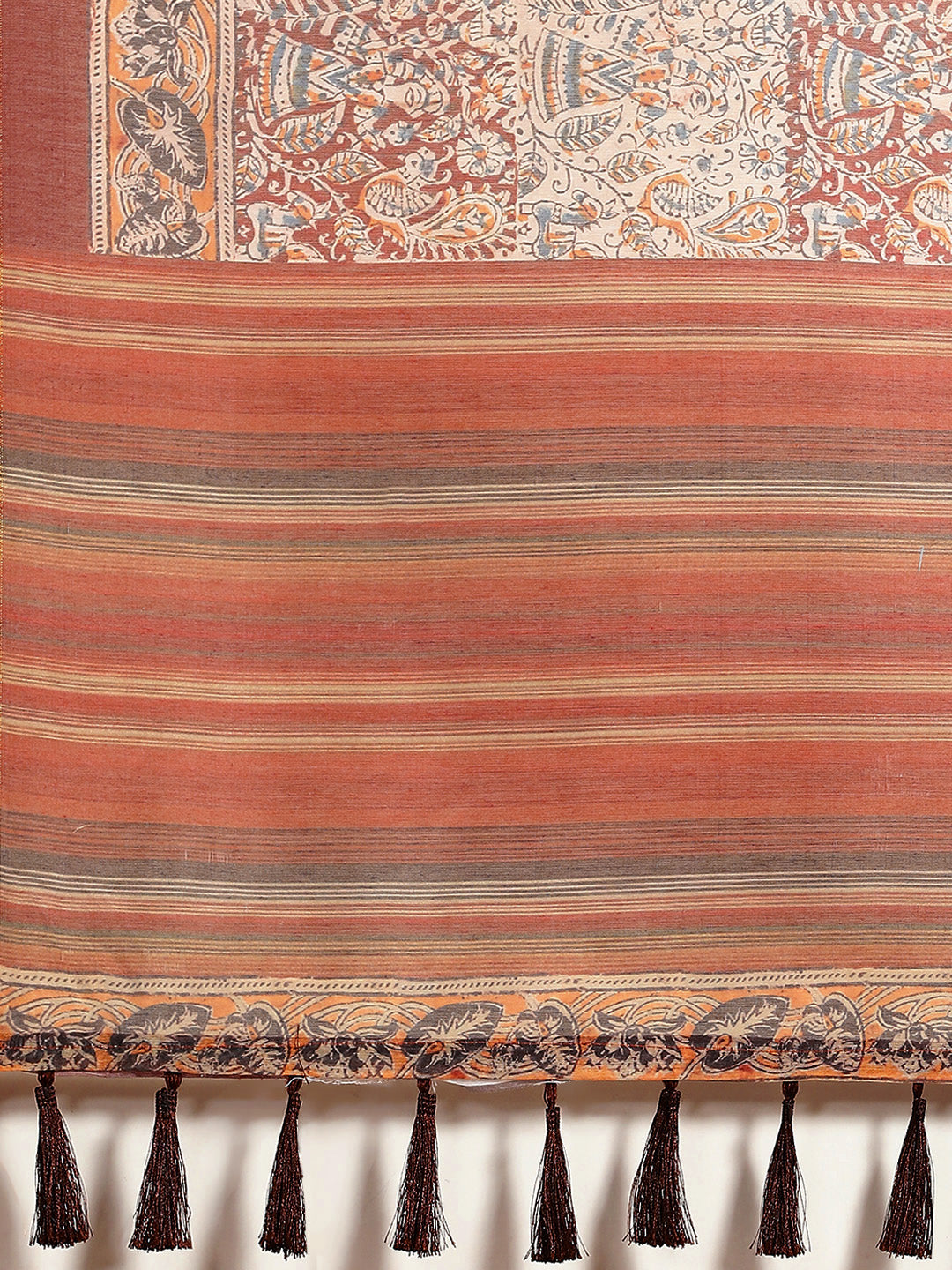 Women's Block Print Cotton Saree With Blouse Piece