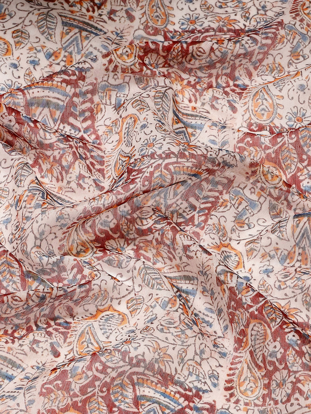 Women's Block Print Cotton Saree With Blouse Piece