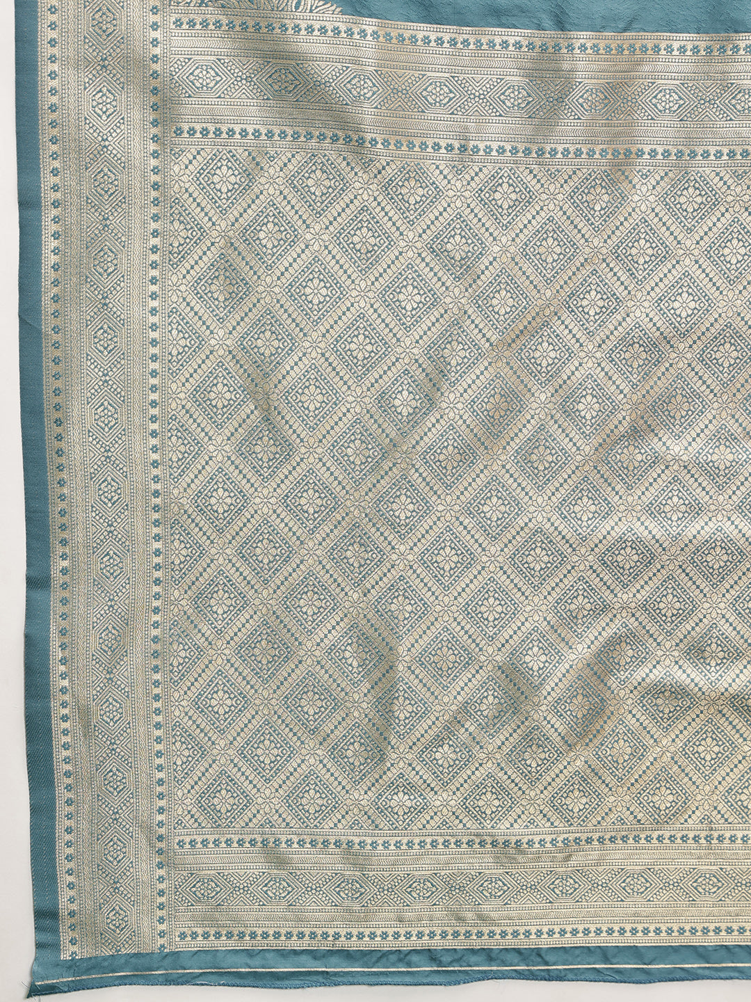Banarasi Soft Silk Peacock Border Zari Woven Saree With Unstitched Blouse Piece