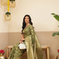Banarasi Soft Silk Peacock Border Zari Woven Saree With Unstitched Blouse Piece