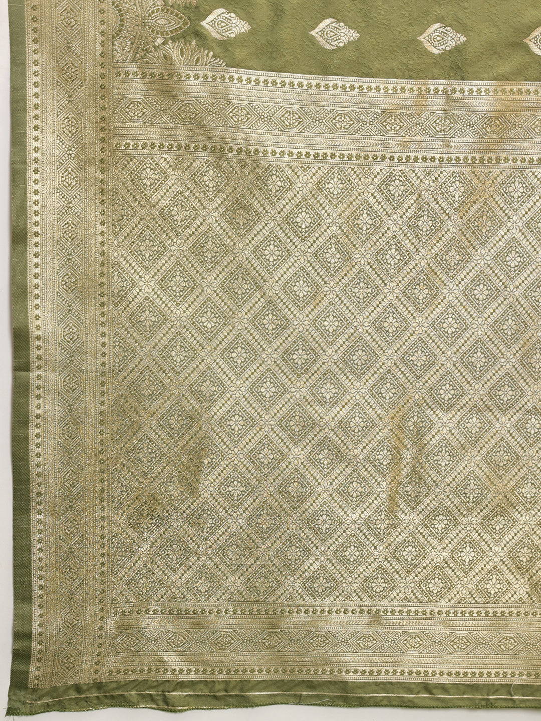 Banarasi Soft Silk Peacock Border Zari Woven Saree With Unstitched Blouse Piece
