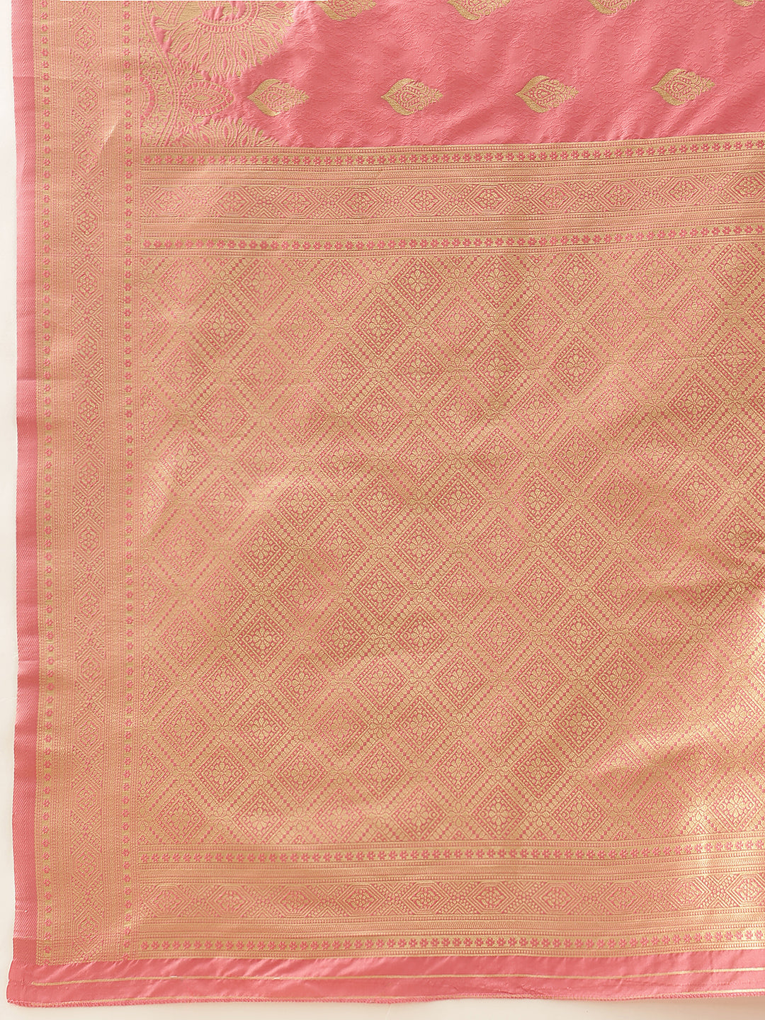 Banarasi Soft Silk Peacock Border Zari Woven Saree With Unstitched Blouse Piece
