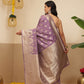 Banarasi Soft Silk Peacock Border Zari Woven Saree With Unstitched Blouse Piece