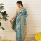 Banarasi Soft Silk Peacock Border Zari Woven Saree With Unstitched Blouse Piece
