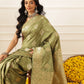 Banarasi Soft Silk Peacock Border Zari Woven Saree With Unstitched Blouse Piece