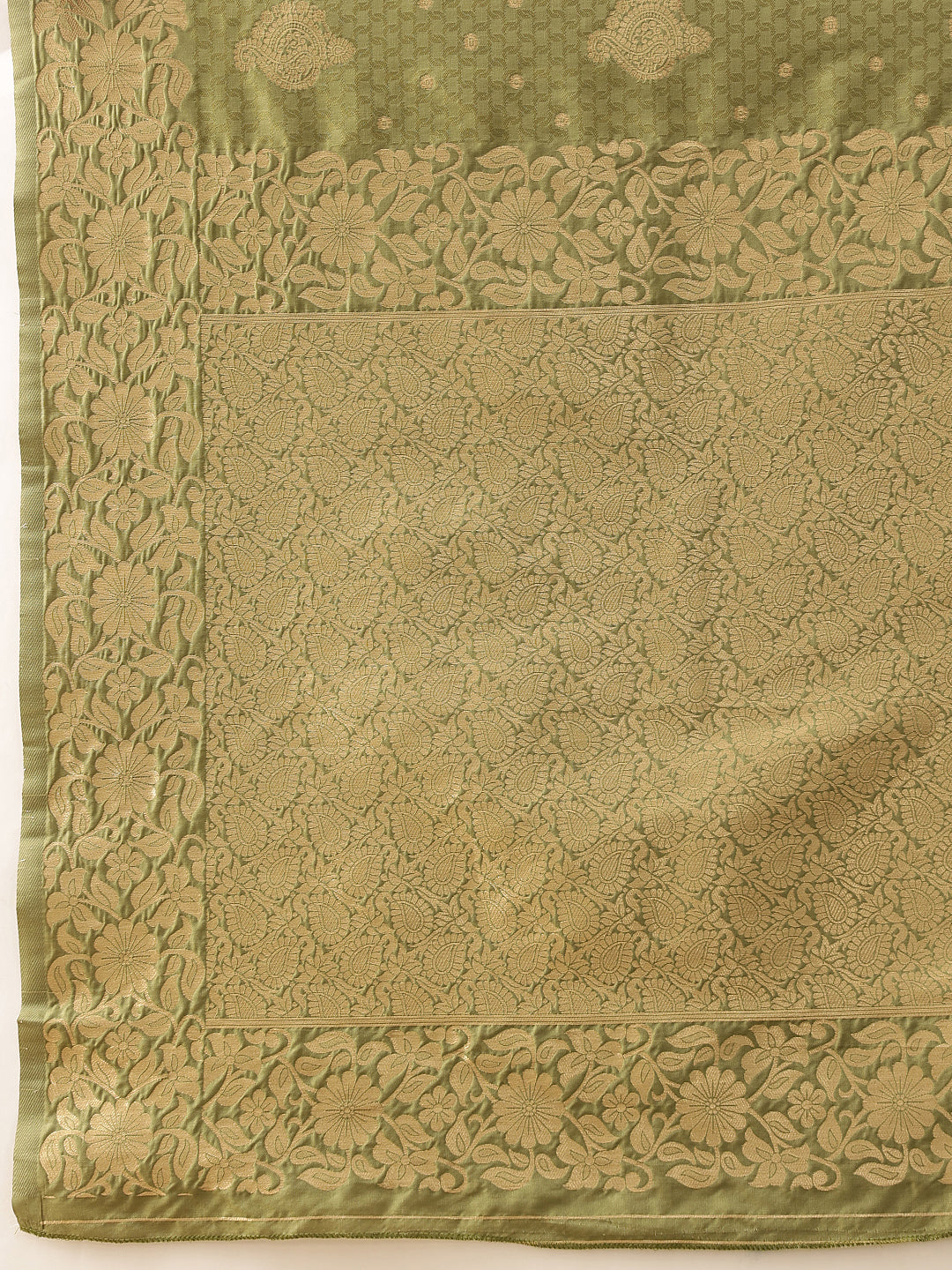 Banarasi Soft Silk Peacock Border Zari Woven Saree With Unstitched Blouse Piece