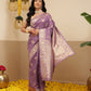 Banarasi Soft Silk Peacock Border Zari Woven Saree With Unstitched Blouse Piece