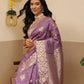Banarasi Soft Silk Peacock Border Zari Woven Saree With Unstitched Blouse Piece