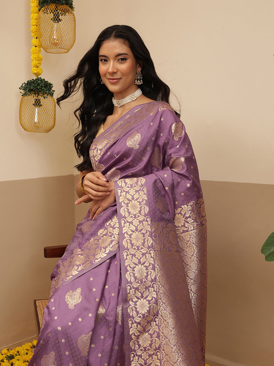 Banarasi Soft Silk Peacock Border Zari Woven Saree With Unstitched Blouse Piece