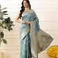 Banarasi Soft Silk Lahariya Work Zari Woven Saree With Unstitched Blouse Piece