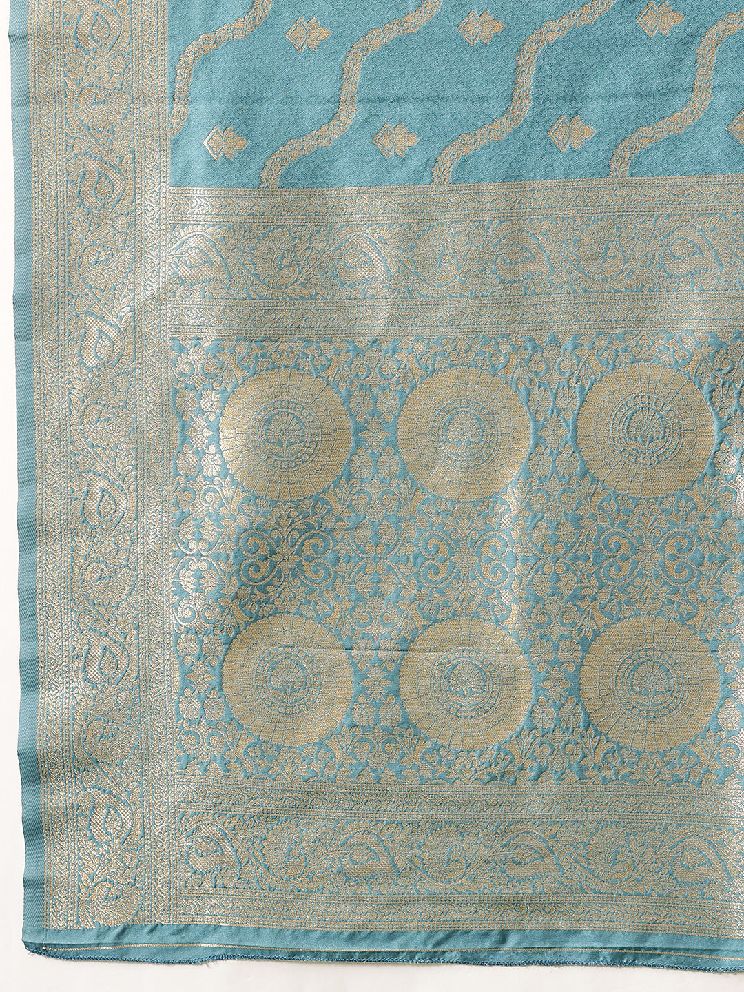 Banarasi Soft Silk Lahariya Work Zari Woven Saree With Unstitched Blouse Piece