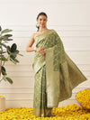 Banarasi Soft Silk Lahariya Work Zari Woven Saree With Unstitched Blouse Piece