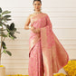 Banarasi Soft Silk Lahariya Work Zari Woven Saree With Unstitched Blouse Piece
