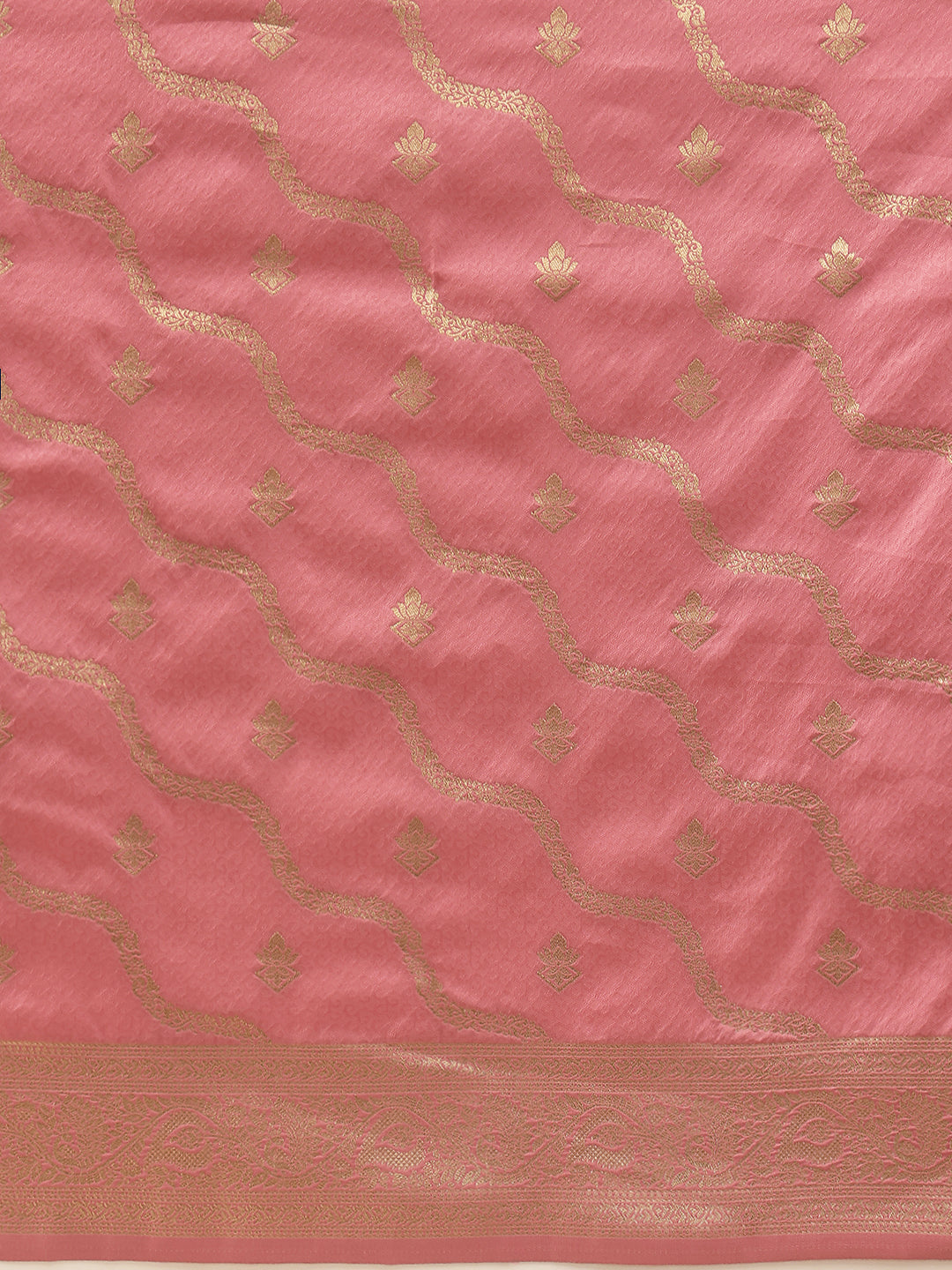 Banarasi Soft Silk Lahariya Work Zari Woven Saree With Unstitched Blouse Piece